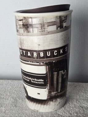 2016 Starbucks Heritage Seattle Truck Ceramic Travel Tumbler Mug 12oz